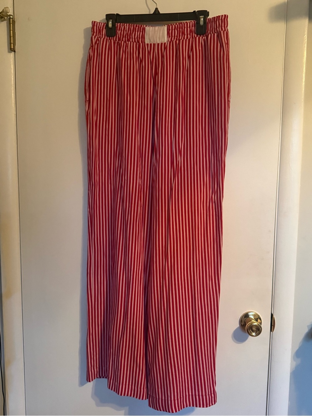 Buckle Red and White Striped Wide Leg Pants